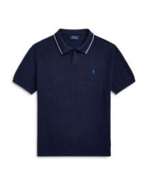 Polo Ralph Lauren Textured Cotton-Linen Polo Sweater Bloomingdales at Bloomingdales