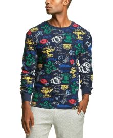 Polo Ralph Lauren Varsity Stamp Print Waffle Knit Thermal Crewneck Shirt at eBay