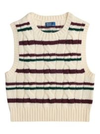 Polo Ralph Lauren cable-knit Striped Vest Neutrals at Farfetch