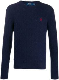 Polo Ralph Lauren cable knit logo jumper cable knit logo jumper at Farfetch