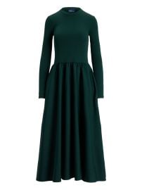 Polo Ralph Lauren long-sleeve Gathered Midi Dress Green at Farfetch