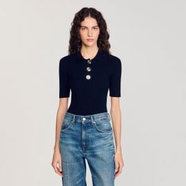 Polo-neck sweater blue For Women Paris at Sandro