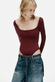 Polyamide Square Neck Bodysuit at Zara