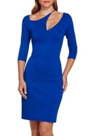 Ponte Asymmetric Cutout Sheath Dress by Boston Proper at Boston Proper