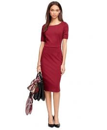 Ponte Knit Dress in Wine at Brooks Brothers