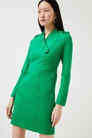 Ponte Wrap Front Tab Detail Jersey Dress at Karen Millen