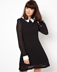 Pop Boutique  Pop Boutique Coco Dress with Collar at Asos