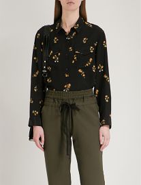 Popcorn flower-Print Silk Shirt by The Kooples at Selfridges