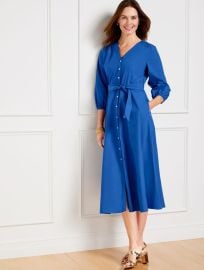 Poplin Fit amp Flare Shirtdress Talbots at Talbots