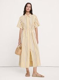 Poplin Open-Back Shirt Dress at Banana Republic