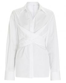 Poplin Wrap Button-Up Shirt at Intermix