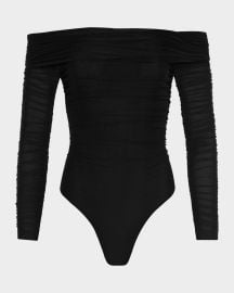 Poppie Gathered Off-Shoulder Bodysuit at Neiman Marcus