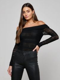 Poppie Off-The-Shoulder Bodysuit in Black L39AGENCE at L'Agence