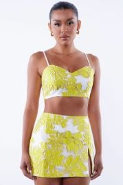 Poppy Embroidered Crop Top - Yellow Fashion Nova Luxe Fashion Nova at Fashion Nova