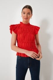 Poppy Greir Pleating Flutter Sleeve Top Sea New York Tuckernuck at Tuckernuck