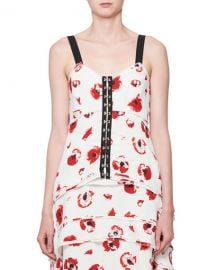 Poppy-Print Hook-Front Camisole Top at Bergdorf Goodman