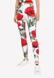 Poppy-Print Jersey Leggings THAHAB US at Thahab