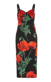 Poppy-Print Satin Midi Dress By Dolce amp Gabbana at Moda Operandi