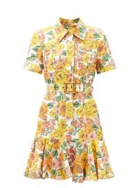 Poppy Sunshine floral-print linen mini shirt dress at Matches