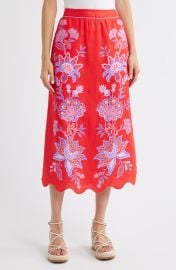 Porcelain Garden Floral Linen Maxi Skirt at Nordstrom Rack