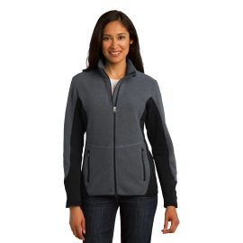 Port Authority R Tek Pro Fleece Full Zip Jacket in Charcoal Heather Black at Walmart