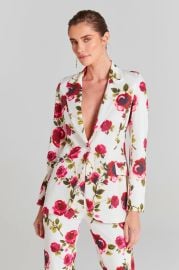 Portia White Floral Blazer NADINE MERABI at Nadine Merabi