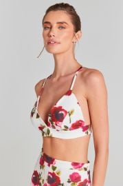 Portia White Floral Bra Top NADINE MERABI at Nadine Merabi