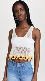 Portofino Daisy Hem Cotton Linen Blend Knit Crop Top by Staud at Shopbop