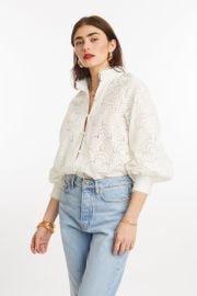 Portofino Eyelet Blouse FRENCHMAUVE at French Mauve