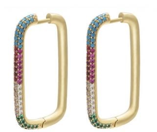 Posh Rectangular Hoops by Accessory Concierge at Accessory Concierge