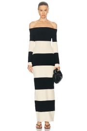 Posse Theo Off The Shoulder Dress in Cream Black FWRD at FWRD