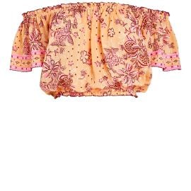 Poupette St Barth Camila Off-The-Shoulder Crop Top at Intermix