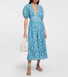 Poupette St Barth Reine Floral Puff Sleeve Dress at Mytheresa