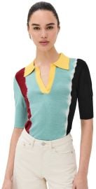 Prabal Gurung Color Blocked Short Sleeve Polo Aqua Multi M at Shopbop