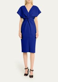 Prabal Gurung Front Ruched Twist Midi Dress - at Bergdorf Goodman