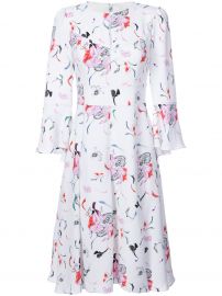 Prabal Gurung PLEATED SKIRT FLORAL DRESS at Farfetch