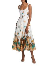 Prabal Gurung Sun Floral Corset Midi-Dress | Saks Fifth Avenue at Saks Fifth Avenue