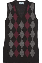 Prada   Argyle wool top at Net A Porter