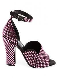 Prada - Crystal-Embellished Satin Ankle-Strap Sandals at Saks Fifth Avenue