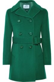 Prada   Double-breasted wool-felt peacoat at Net A Porter