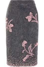 Prada   Embellished mohair-blend pencil skirt at Net A Porter