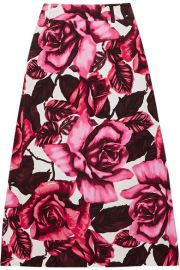 Prada - Floral-print cotton-poplin skirt at Net A Porter