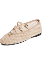 Prada Ballerine Mesh Mary Jane Flat in Travertino at Nordstrom