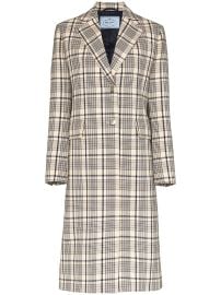 Prada Check Print single-breasted Coat - at Farfetch