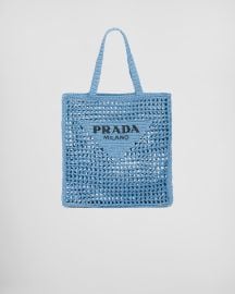 Prada Crochet tote bag in Light Blue at Prada