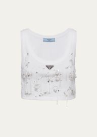 Prada Crystal Cropped Tank Top - at Bergdorf Goodman