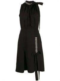 Prada Embellished Detail Midi Dress - Farfetch at Farfetch