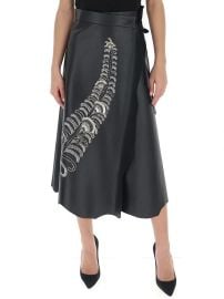 Prada Embellished Wrap Midi Skirt at Cettire