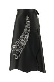 Prada Embellished Wrap Midi Skirt at Cettire