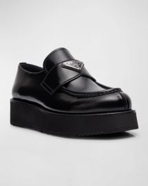 Prada Flatform Leather Loafers at Neiman Marcus